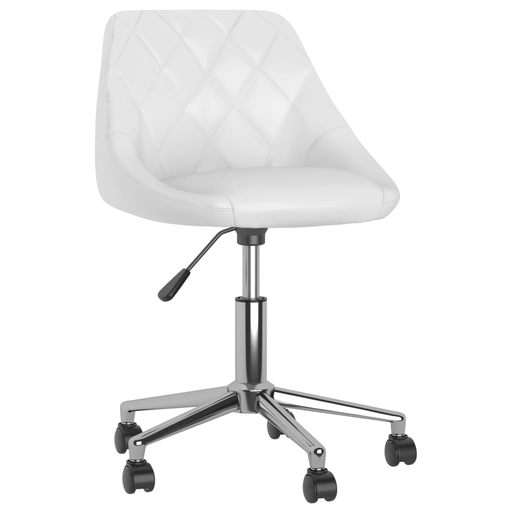 vidaXL Eetkamerstoelen draaibaar 2 st kunstleer wit