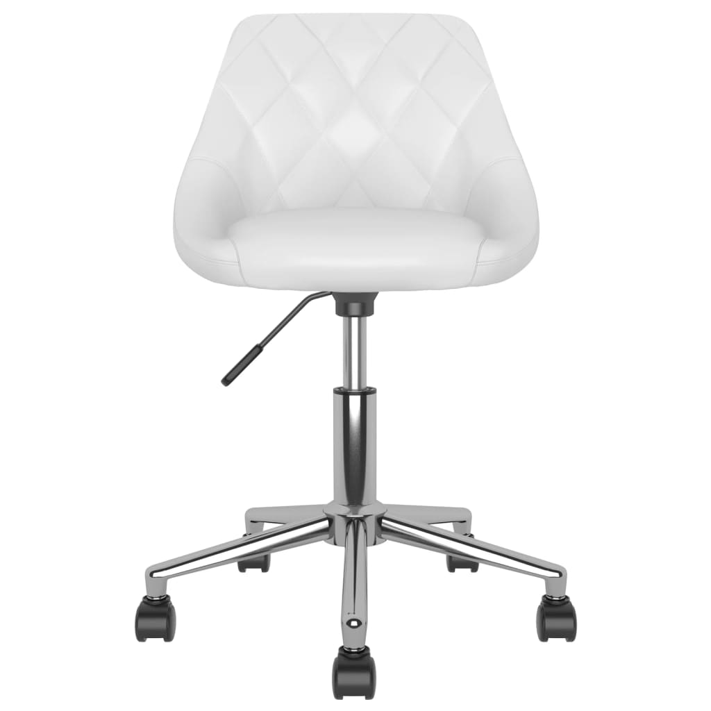 vidaXL Eetkamerstoelen draaibaar 2 st kunstleer wit