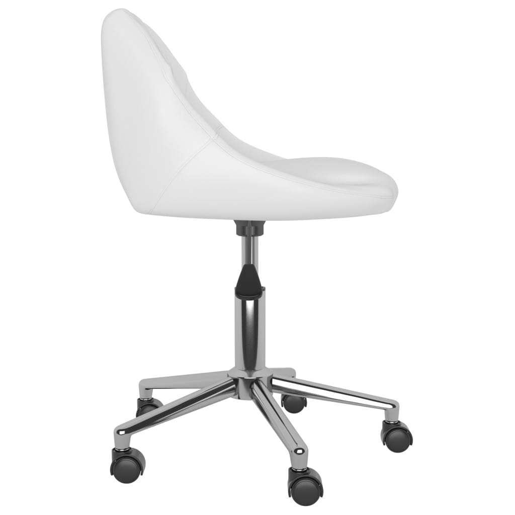 vidaXL Eetkamerstoelen draaibaar 2 st kunstleer wit