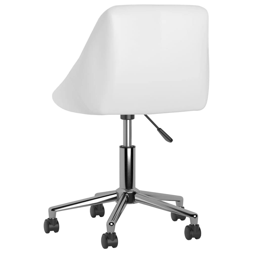 vidaXL Eetkamerstoelen draaibaar 2 st kunstleer wit