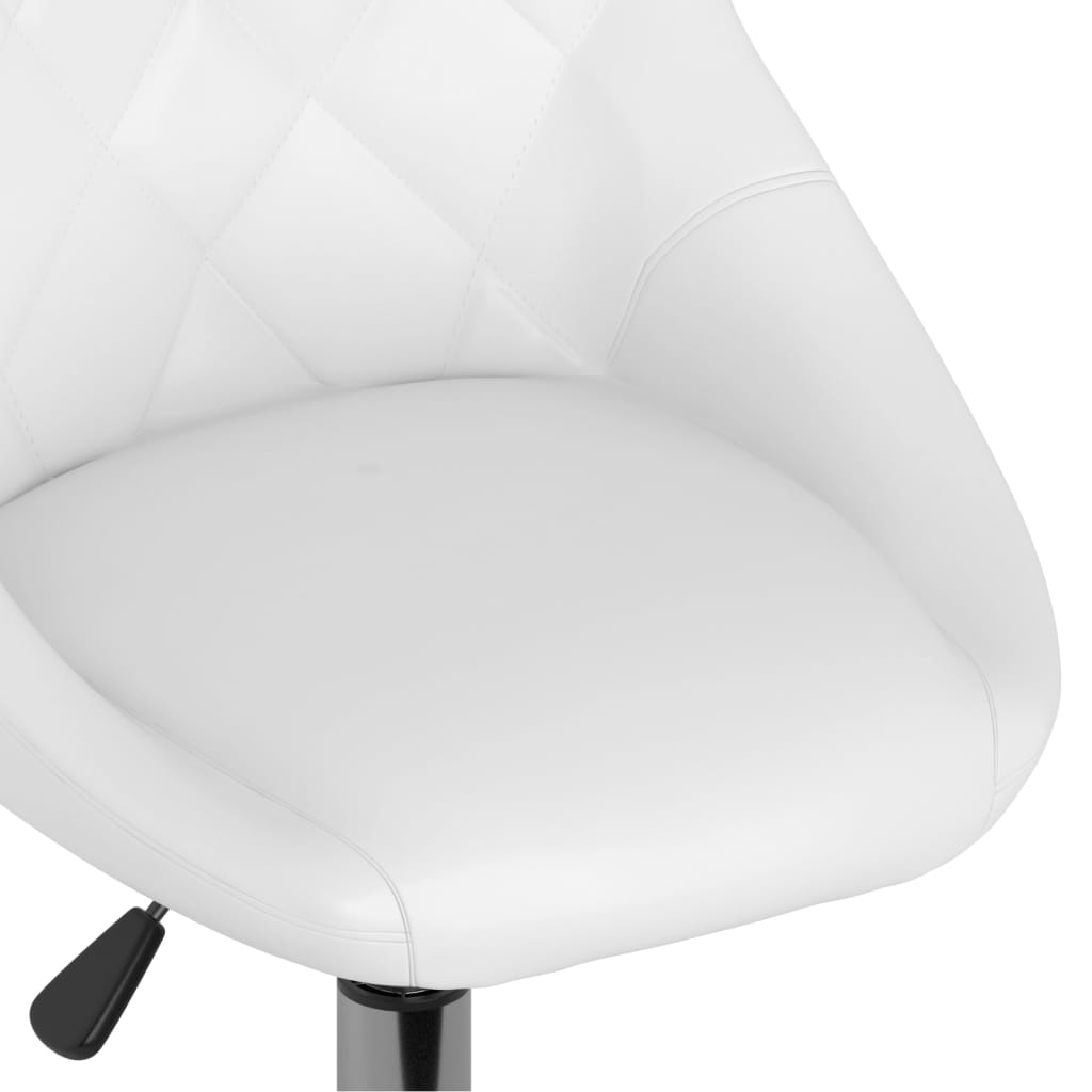 vidaXL Eetkamerstoelen draaibaar 2 st kunstleer wit