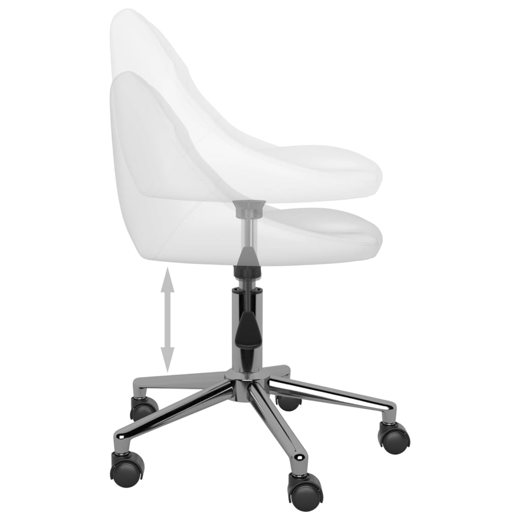 vidaXL Eetkamerstoelen draaibaar 2 st kunstleer wit