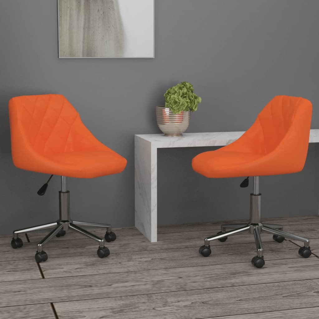 vidaXL Eetkamerstoelen draaibaar 2 st kunstleer wit
