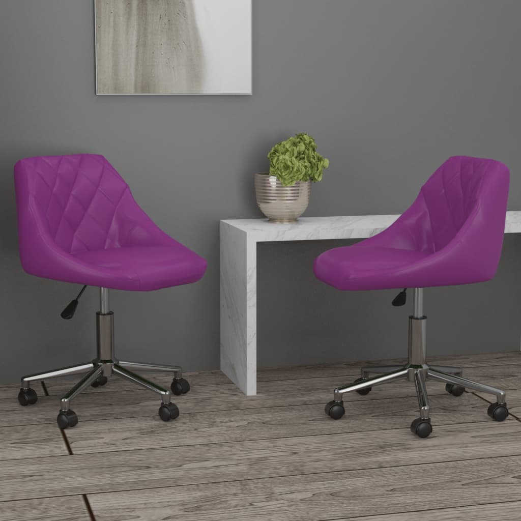 vidaXL Eetkamerstoelen draaibaar 2 st kunstleer wit