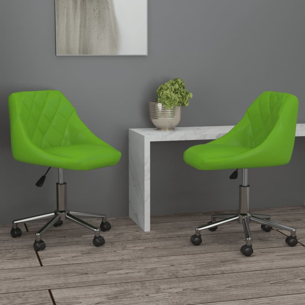 vidaXL Eetkamerstoelen draaibaar 2 st kunstleer wit