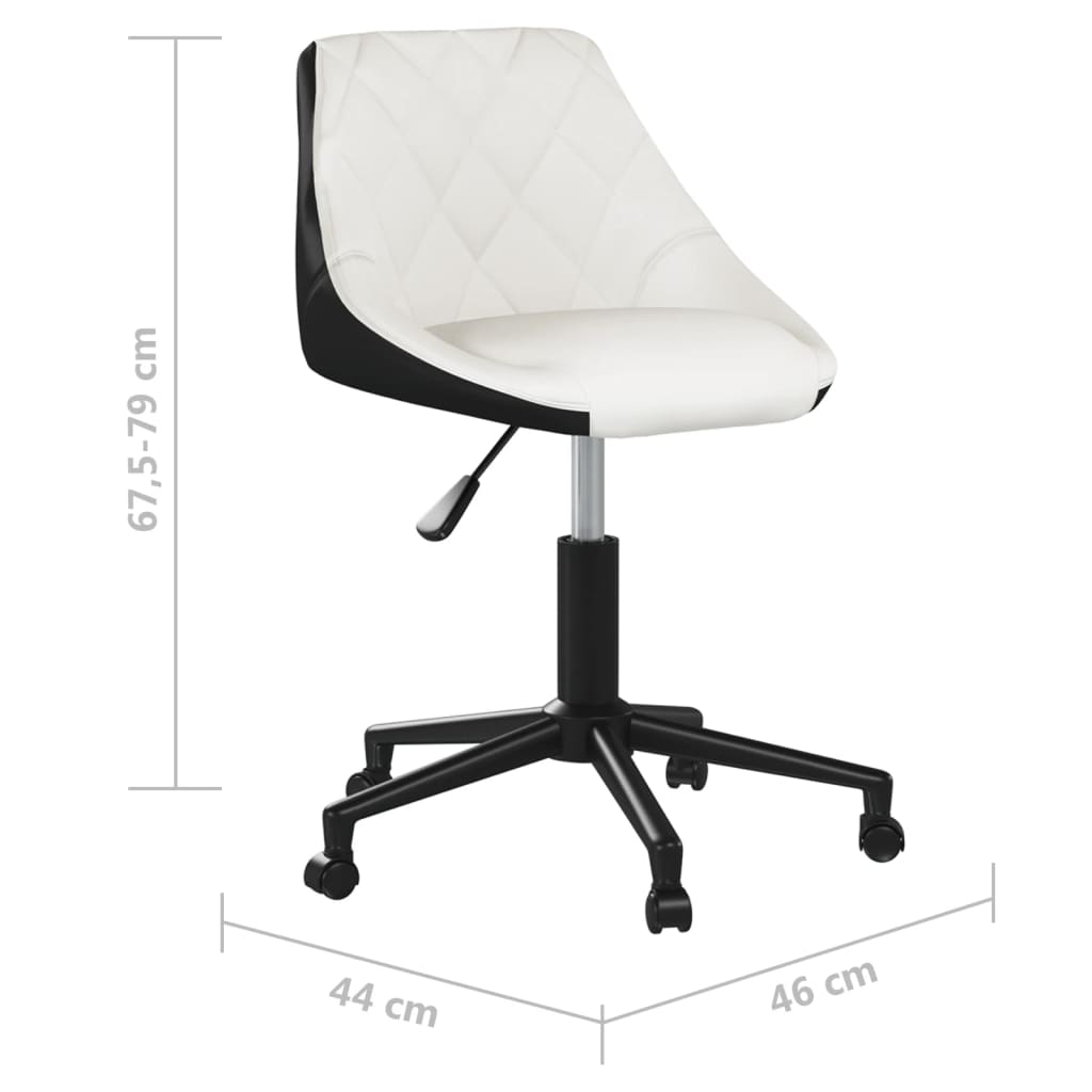 vidaXL Eetkamerstoelen draaibaar 2 st kunstleer wit en zwart