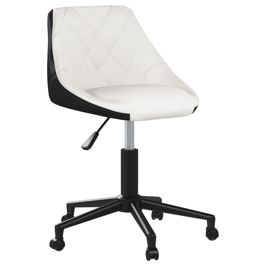 vidaXL Eetkamerstoelen draaibaar 2 st kunstleer wit en zwart