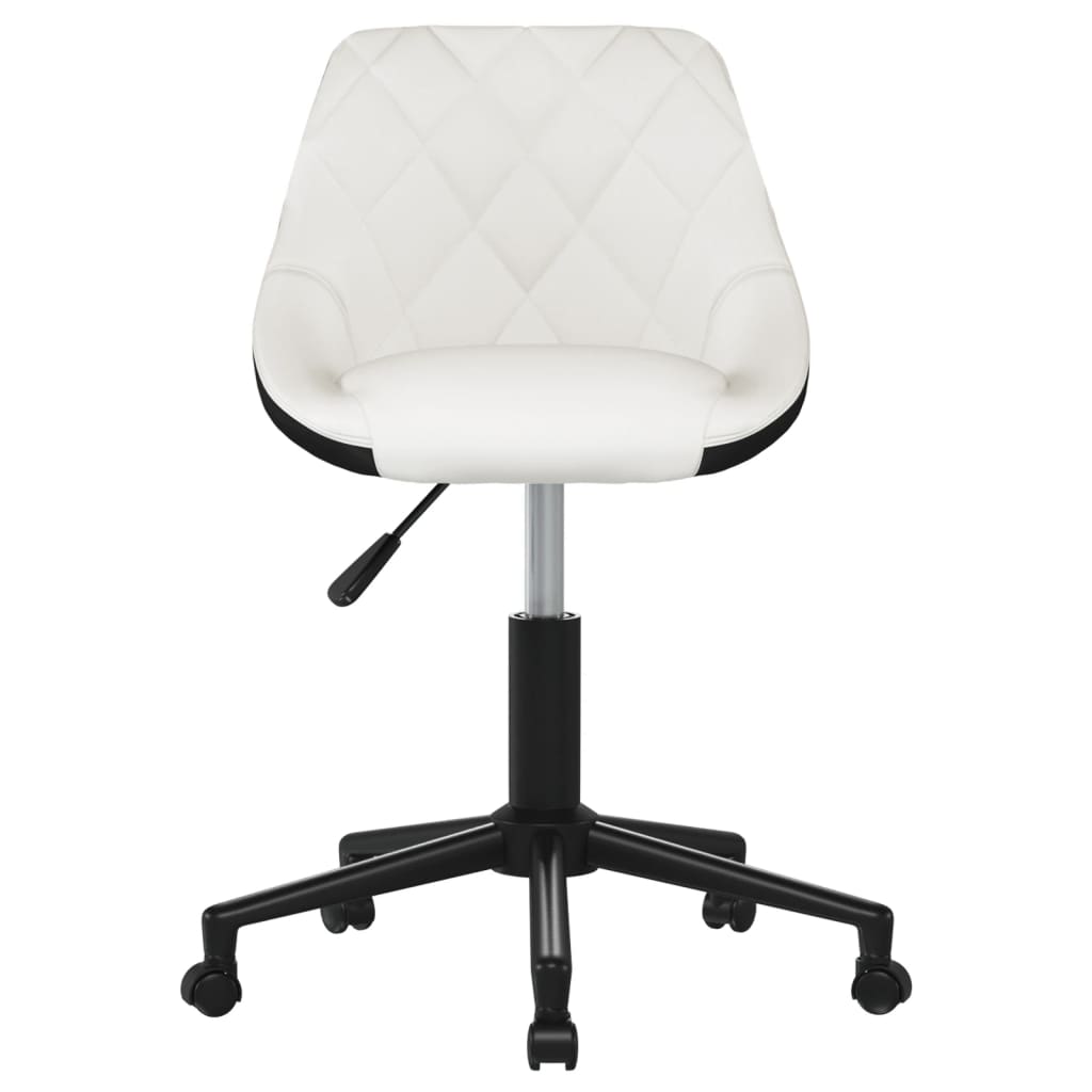 vidaXL Eetkamerstoelen draaibaar 2 st kunstleer wit en zwart