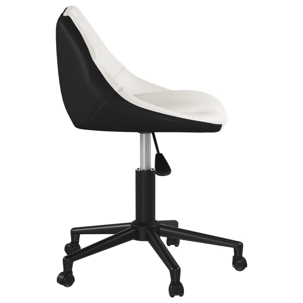 vidaXL Eetkamerstoelen draaibaar 2 st kunstleer wit en zwart