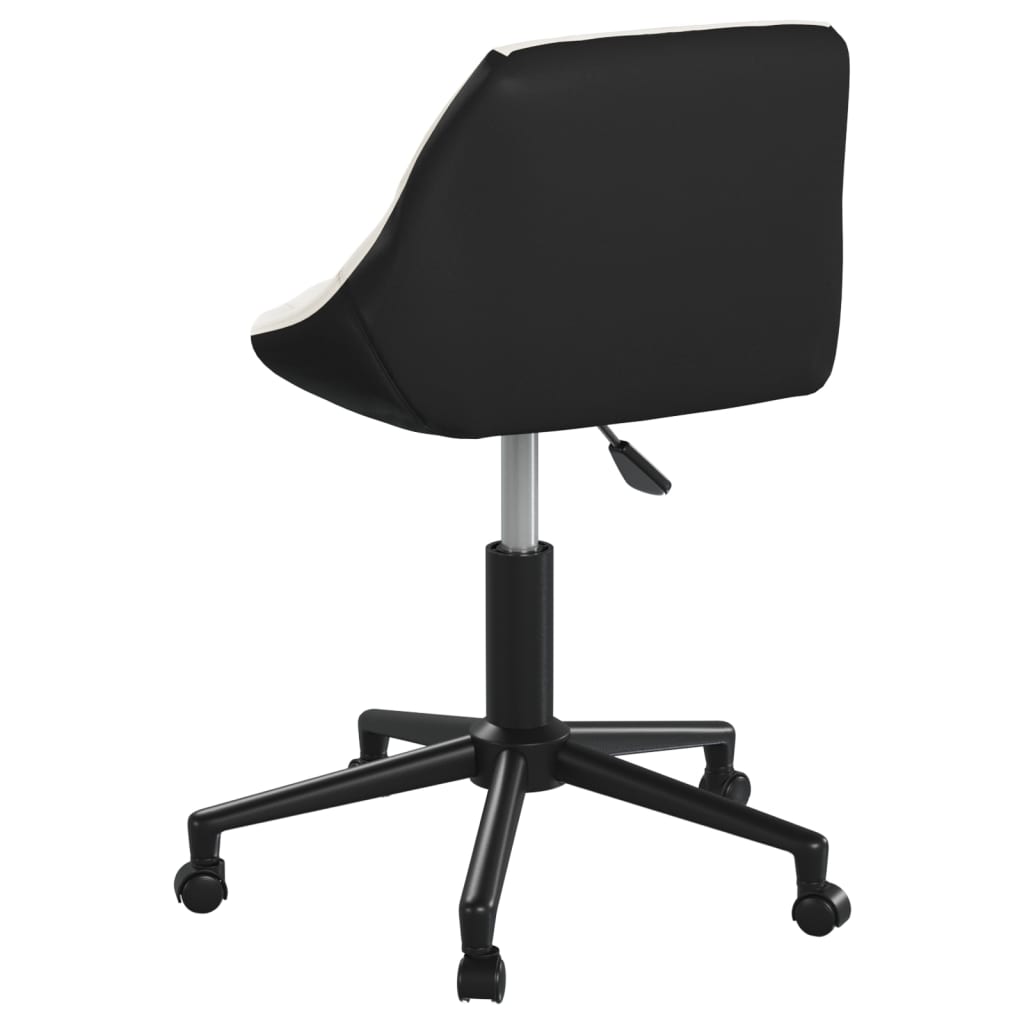 vidaXL Eetkamerstoelen draaibaar 2 st kunstleer wit en zwart