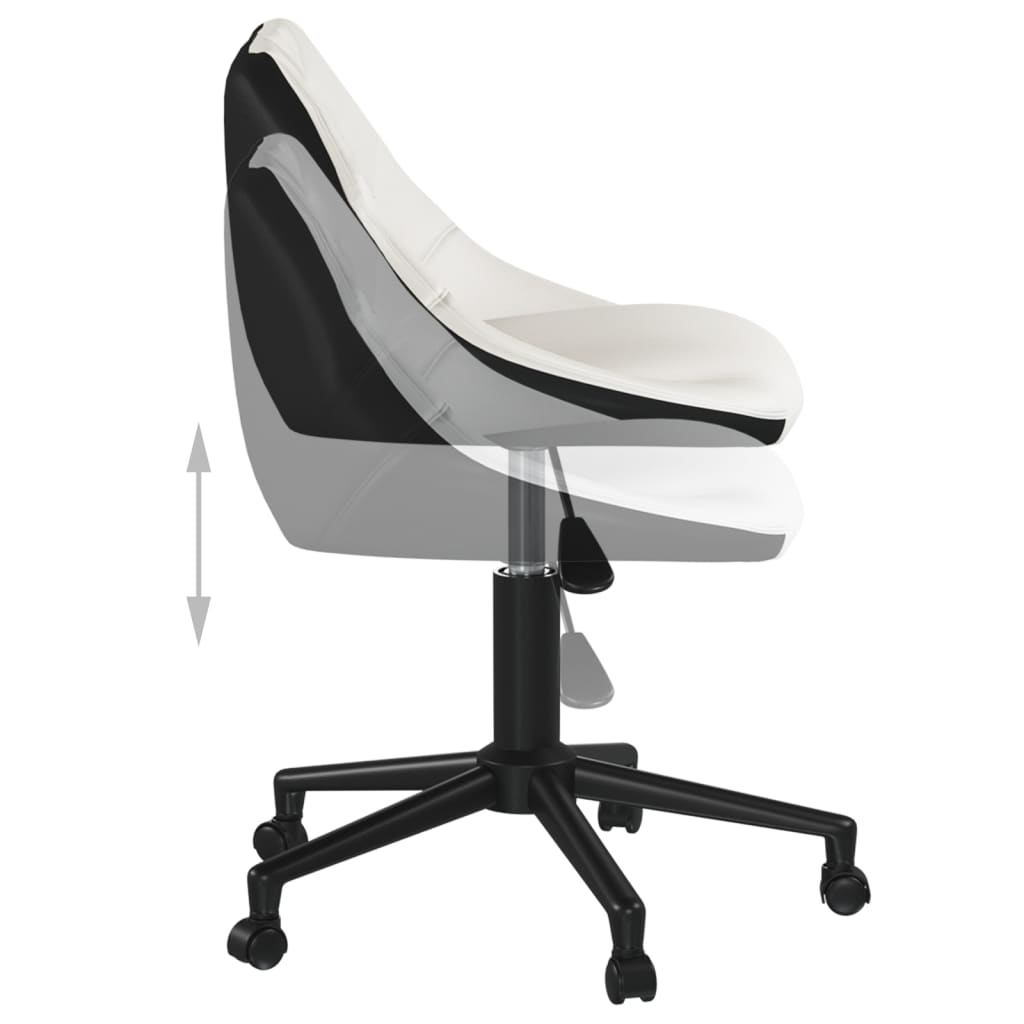 vidaXL Eetkamerstoelen draaibaar 2 st kunstleer wit en zwart