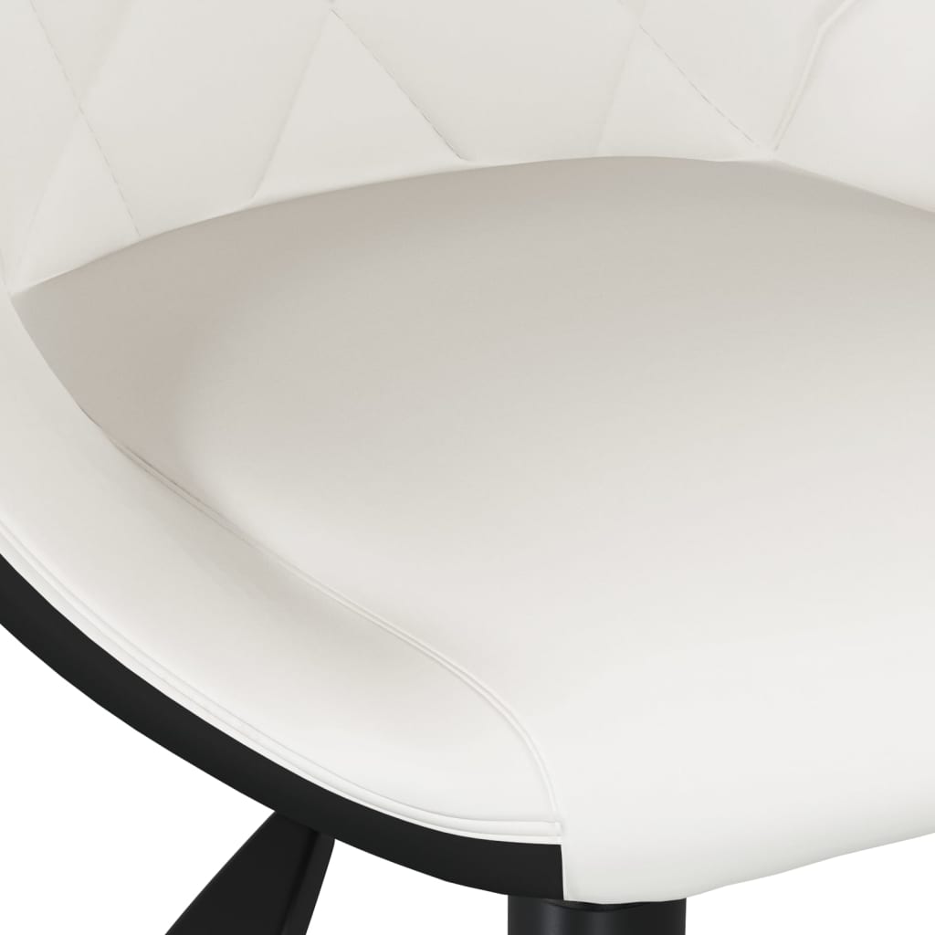 vidaXL Eetkamerstoelen draaibaar 2 st kunstleer wit en zwart