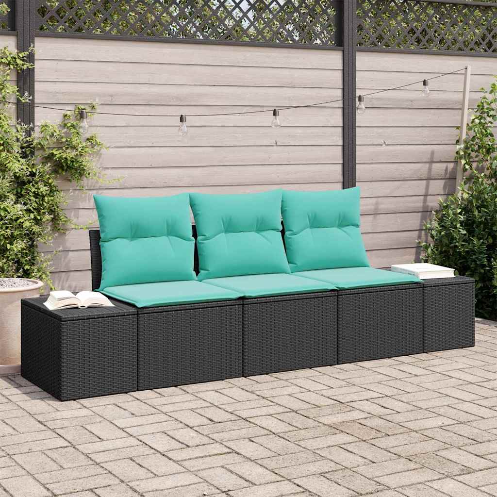 vidaXL Tuinbankenset 3 st Bruin en Rood poly rattan