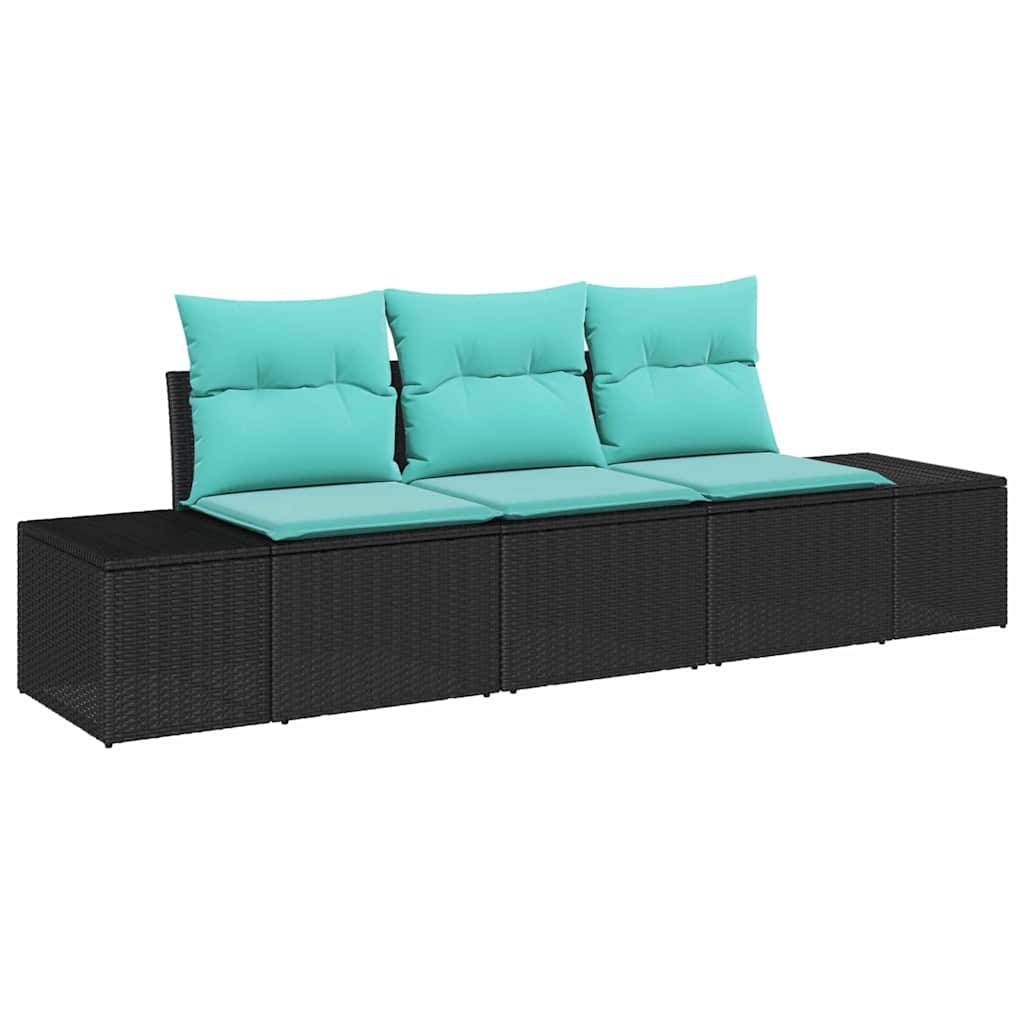 vidaXL Tuinbankenset 3 st Bruin en Rood poly rattan