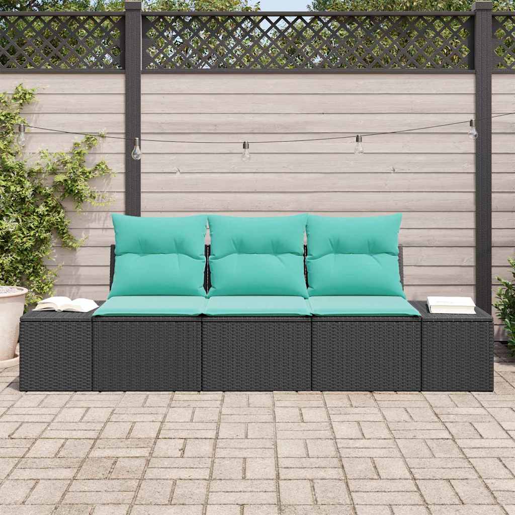 vidaXL Tuinbankenset 3 st Bruin en Rood poly rattan