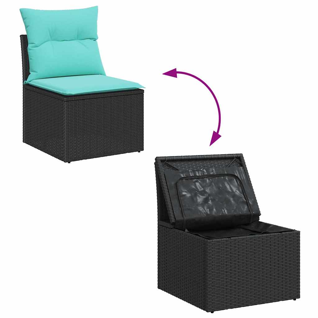 vidaXL Tuinbankenset 3 st Bruin en Rood poly rattan