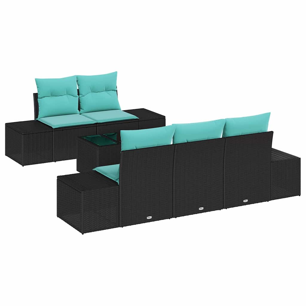 vidaXL Tuin Sofa Set 6 st Beige en Rood poly rattan