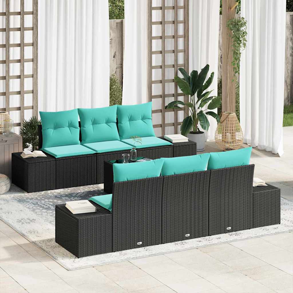 vidaXL Tuin Sofa Set 8 st Beige en Rood poly rattan