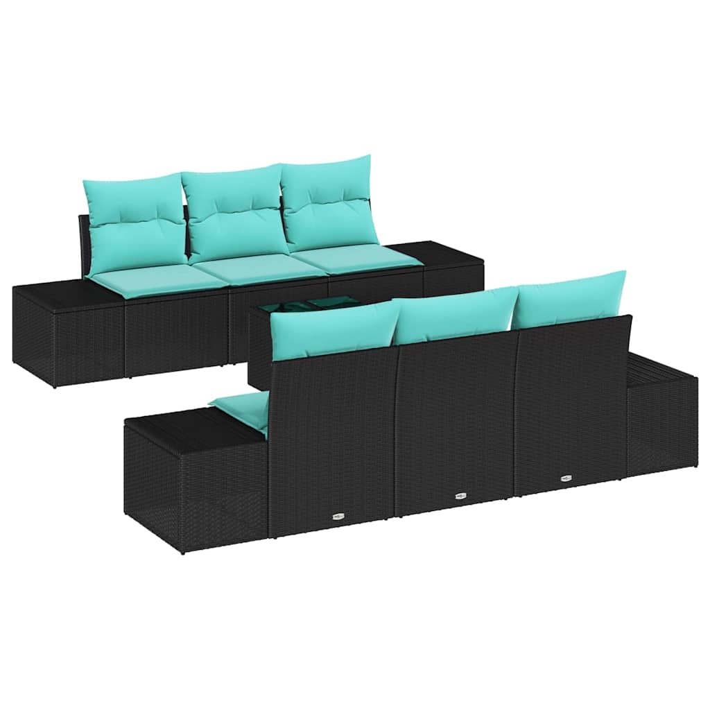 vidaXL Tuin Sofa Set 8 st Beige en Rood poly rattan