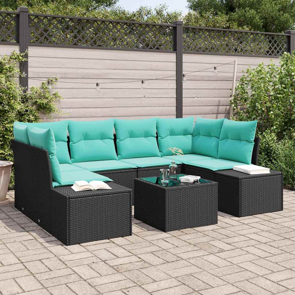 vidaXL Tuin Sofa Set 8 st Beige en Rood poly rattan