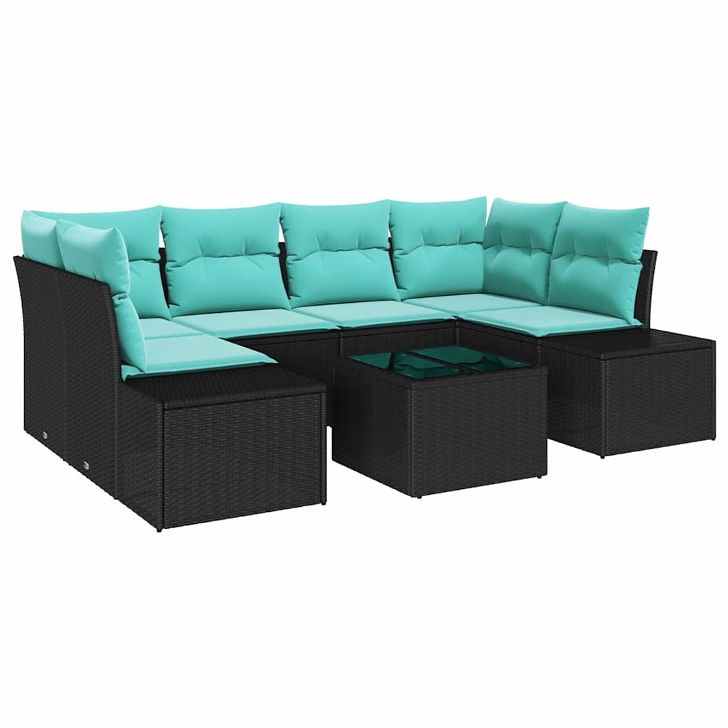 vidaXL Tuin Sofa Set 8 st Beige en Rood poly rattan