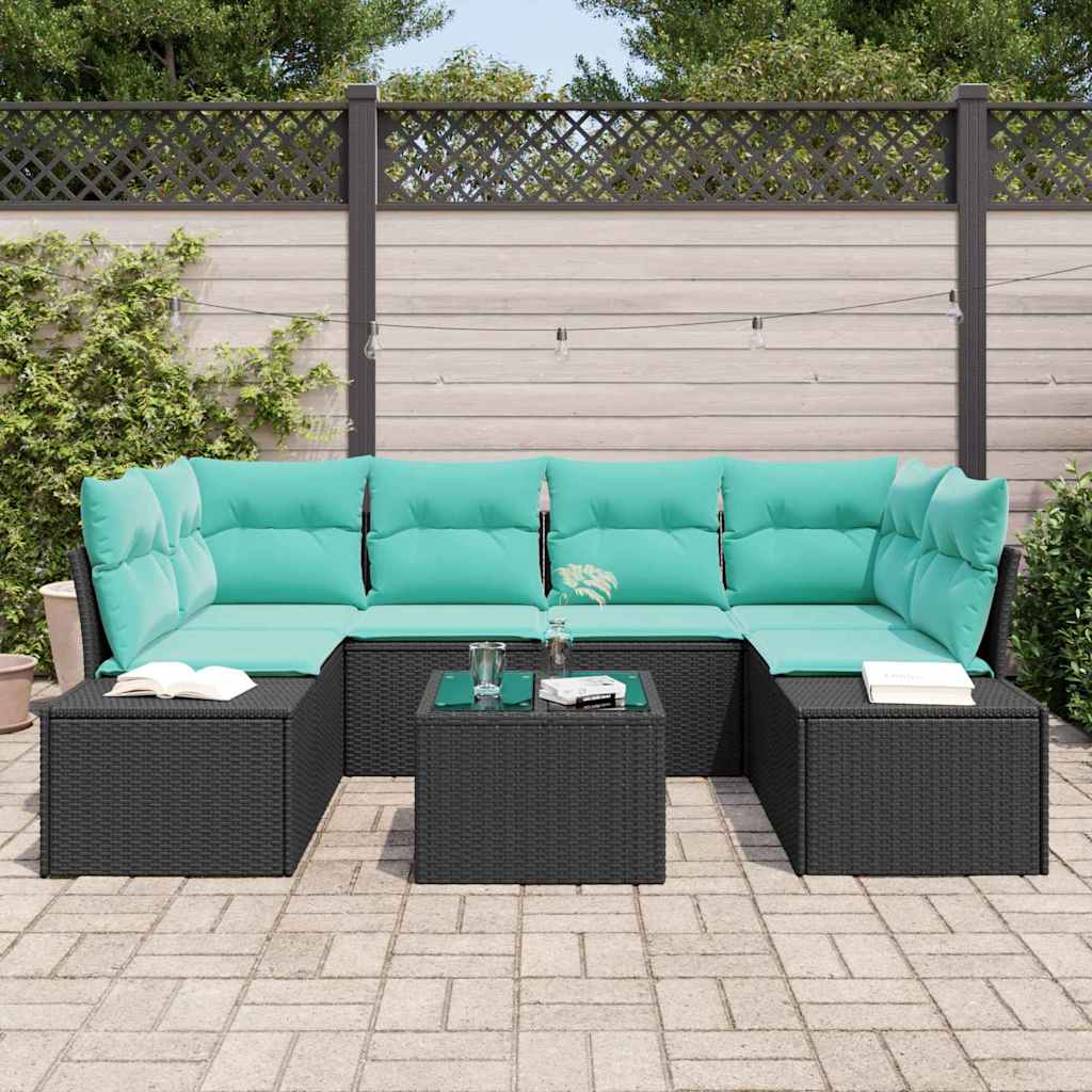 vidaXL Tuin Sofa Set 8 st Beige en Rood poly rattan