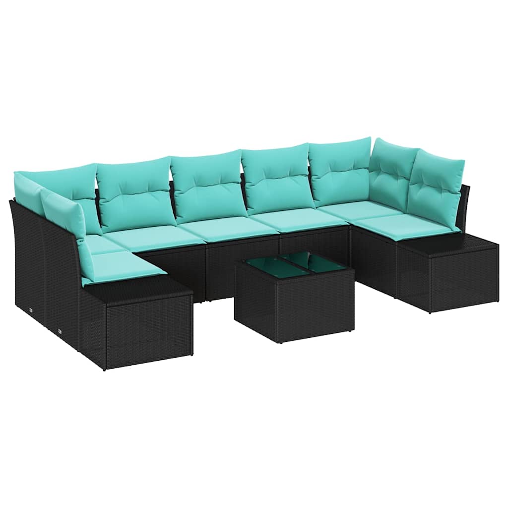 vidaXL Tuin Sofa Set 8 st Beige en Rood poly rattan