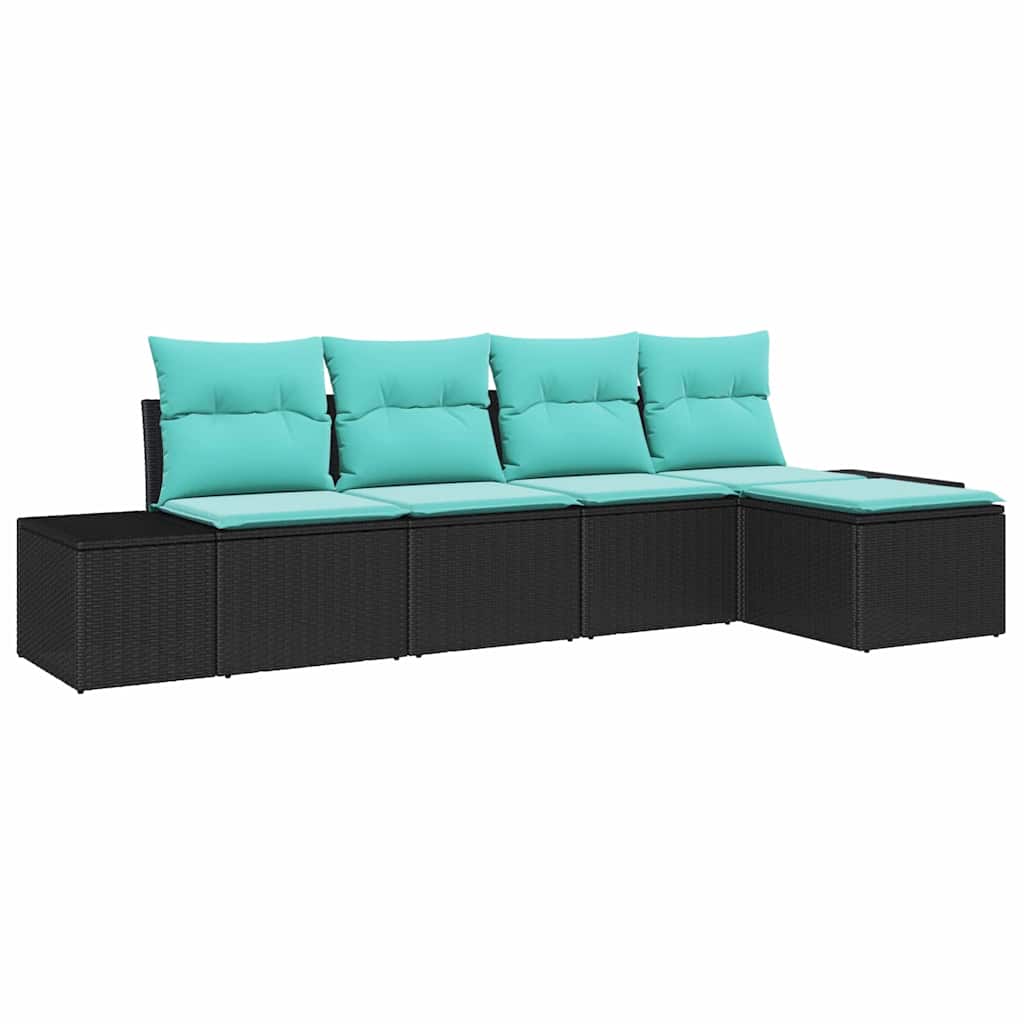 vidaXL Tuin Sofa Set 5 st Bruin en Rood poly rattan