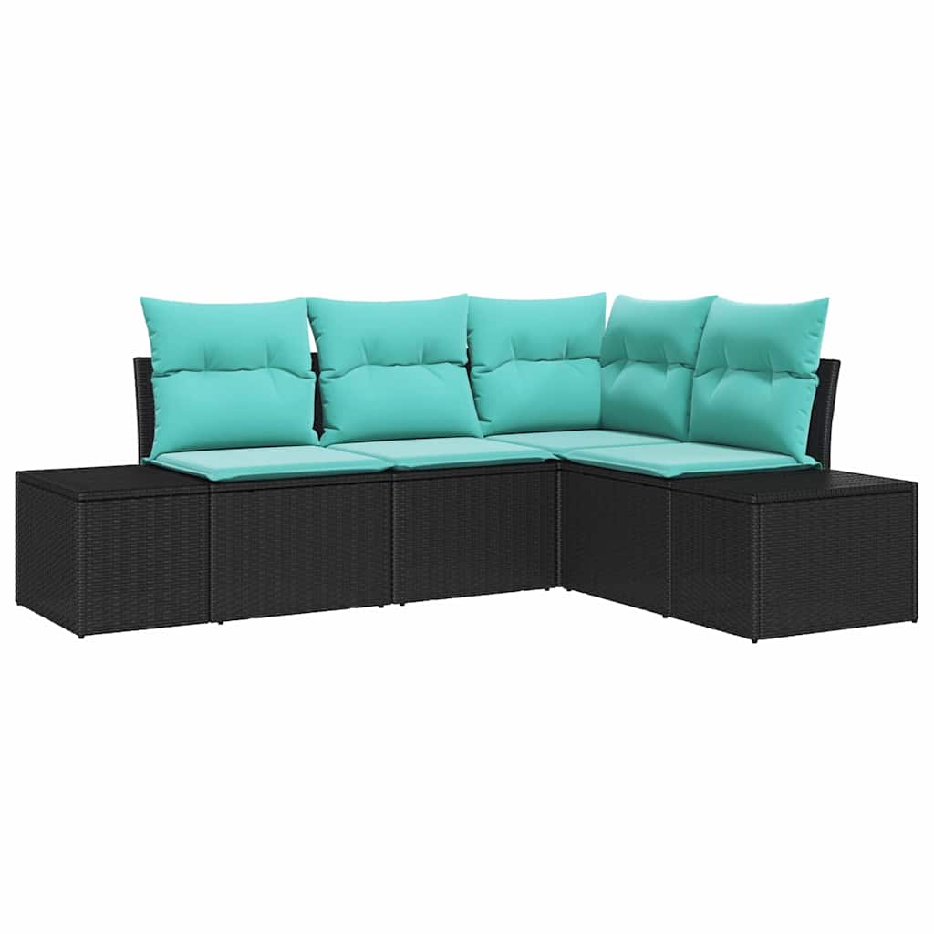vidaXL Tuinbankenset 4 st Bruin en Rood poly rattan