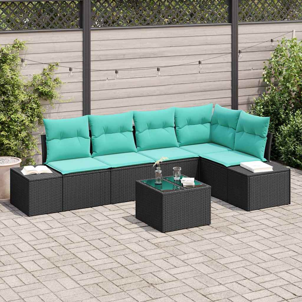 vidaXL Tuinbankenset 5 st Bruin en Rood poly rattan