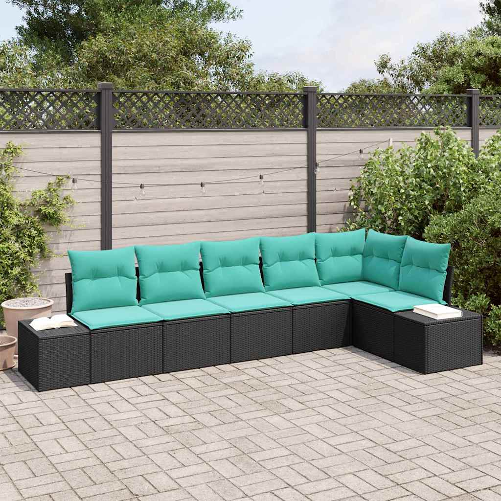 vidaXL Tuinbankenset 6 st Bruin en Rood poly rattan