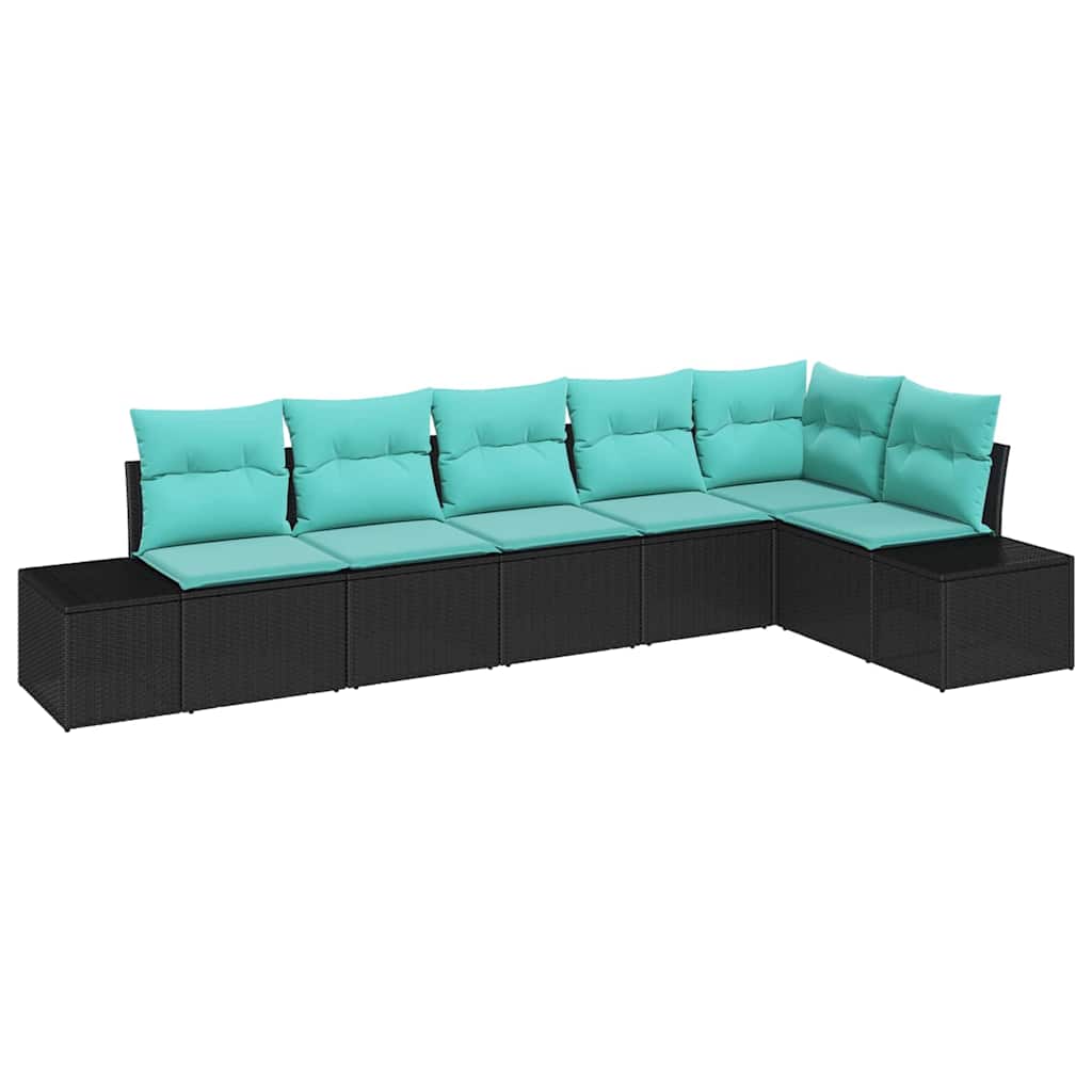 vidaXL Tuinbankenset 6 st Bruin en Rood poly rattan