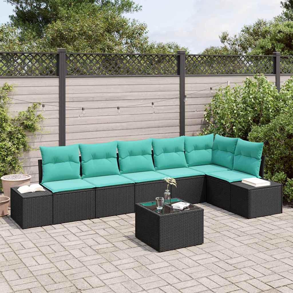 vidaXL Tuinbankenset 6 st Bruin en Rood poly rattan
