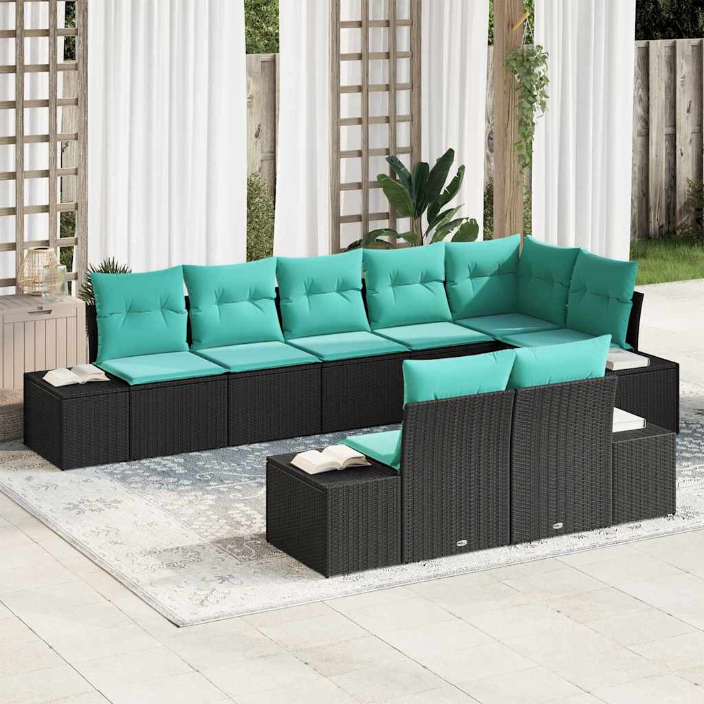 vidaXL Tuinbankenset 8 st Bruin en Rood Poly riet