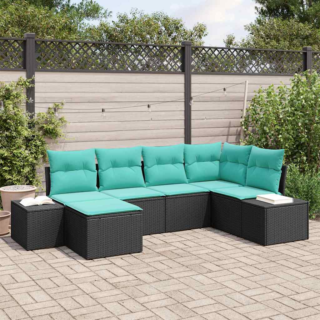 vidaXL Tuin Sofa Set 6 st Bruin en Rood poly rattan
