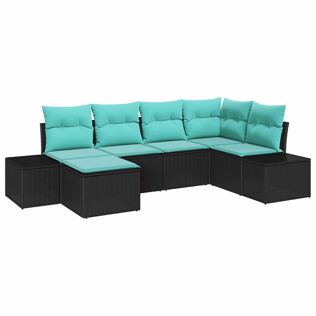 vidaXL Tuin Sofa Set 6 st Bruin en Rood poly rattan