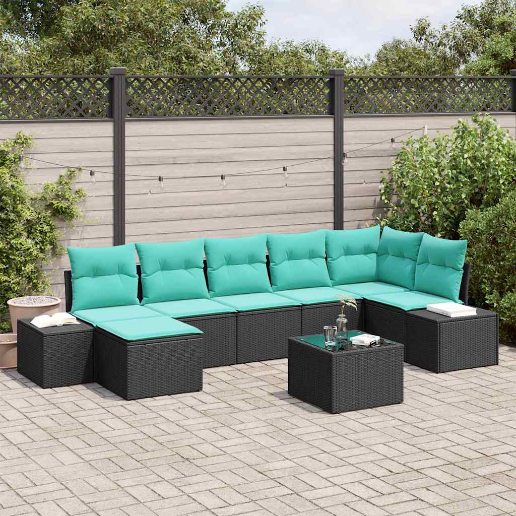 vidaXL Tuin Sofa Set 7 st Bruin en Rood poly rattan