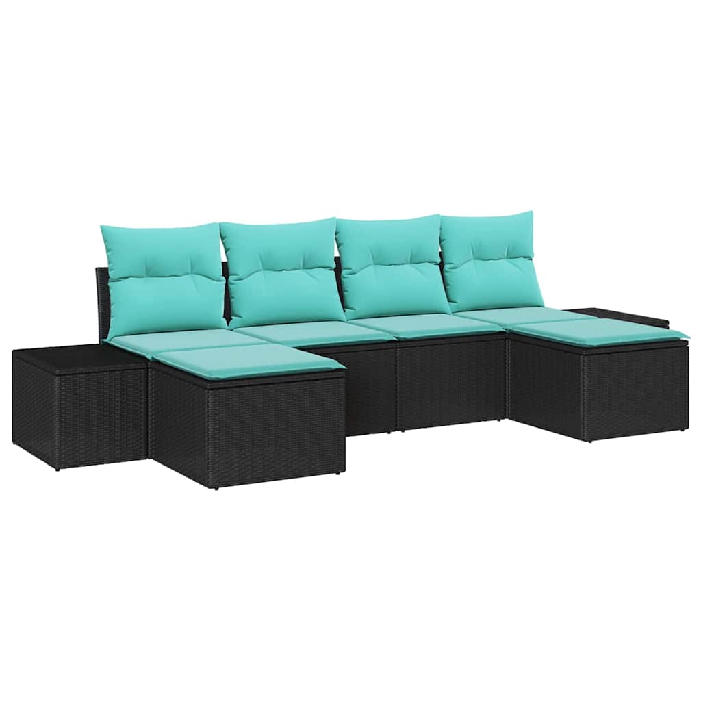 vidaXL Tuin Sofa Set 4 st Bruin en Rood poly rattan