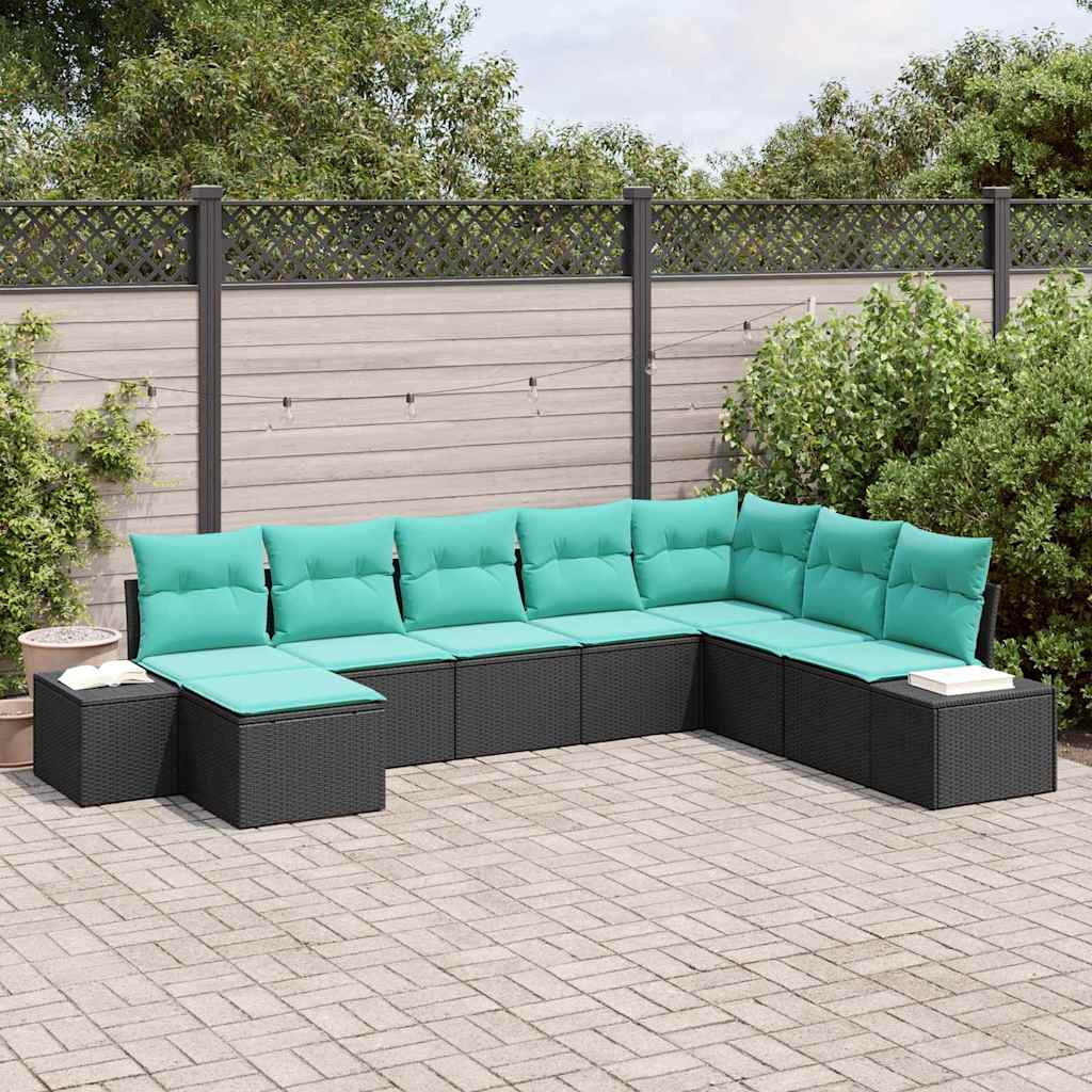 vidaXL Tuin Sofa Set 8 st Bruin en Rood poly rattan