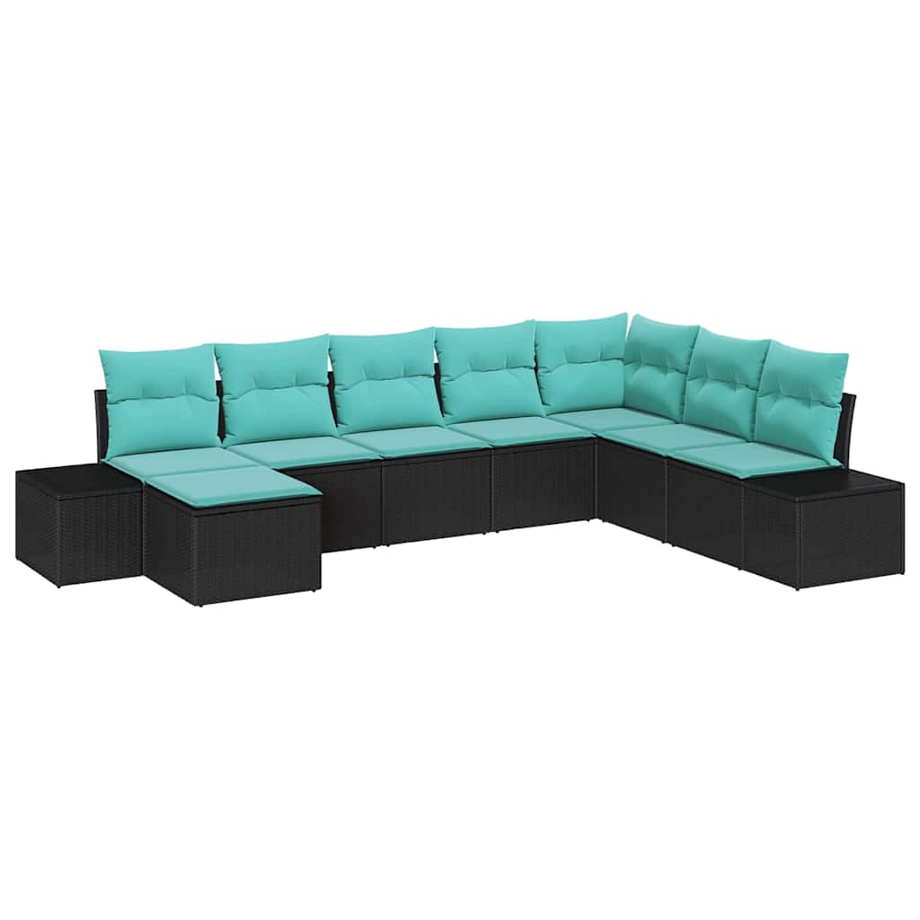 vidaXL Tuin Sofa Set 8 st Bruin en Rood poly rattan