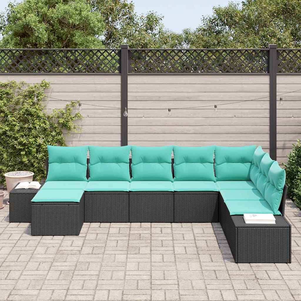 vidaXL Tuin Sofa Set 8 st Bruin en Rood poly rattan