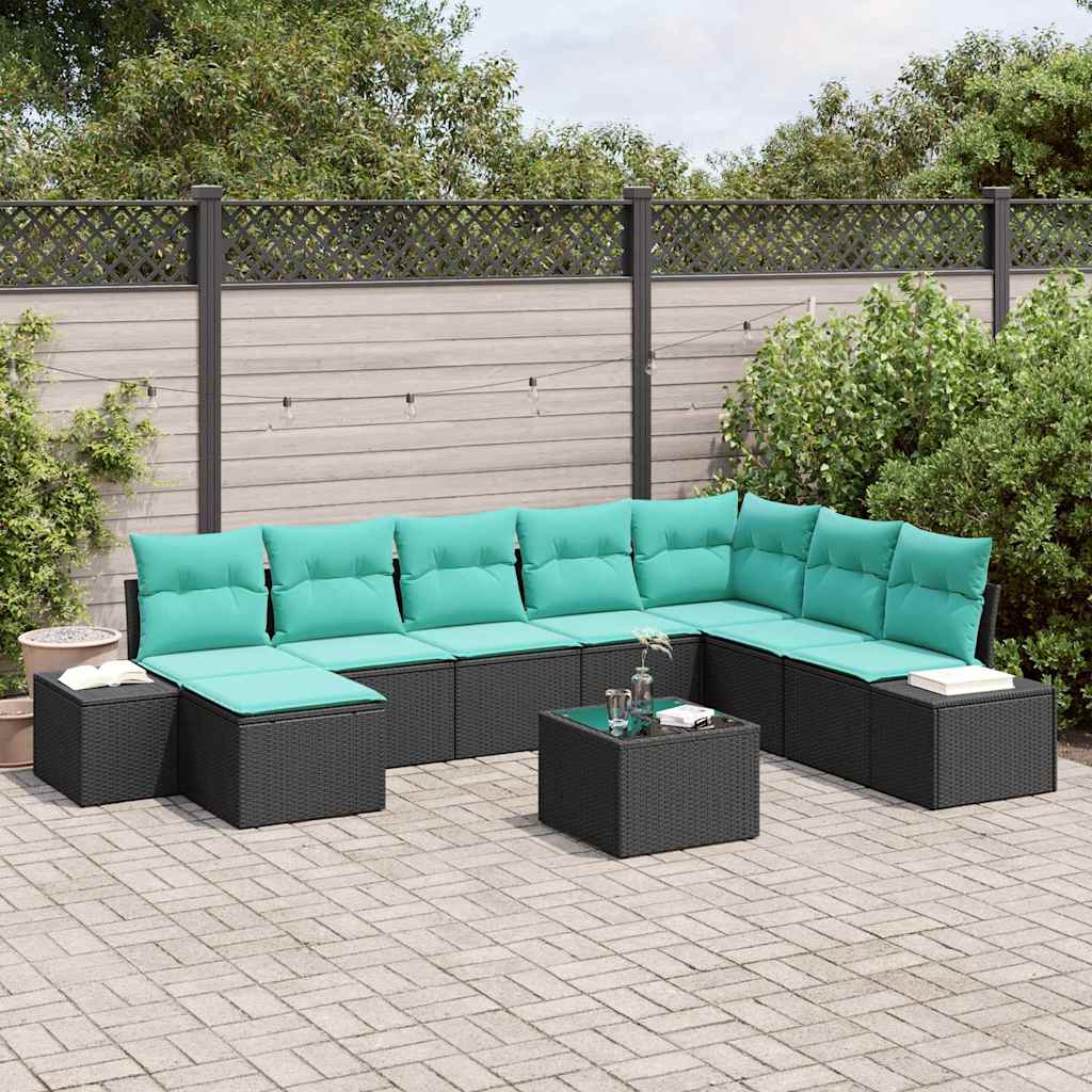 vidaXL Tuin Sofa Set 8 st Bruin en Rood poly rattan
