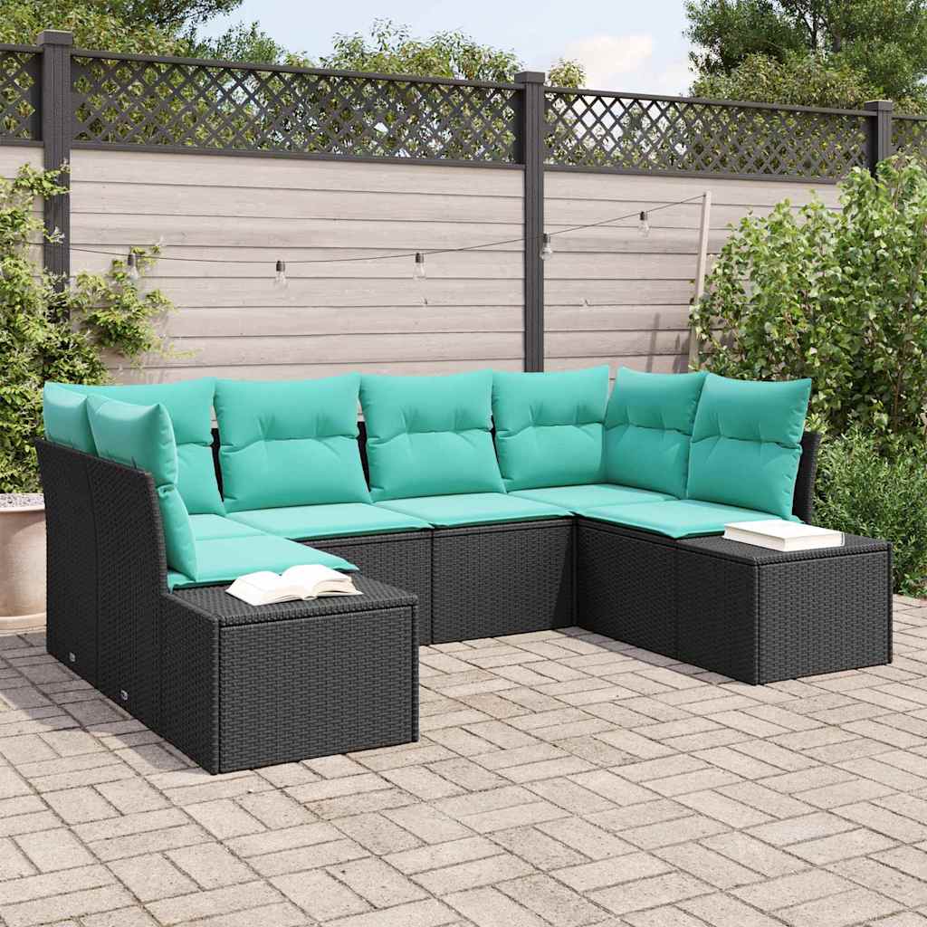 vidaXL Tuinbankenset 6 st 6-Aantal zitplaatsen Bruin en Rood Poly riet