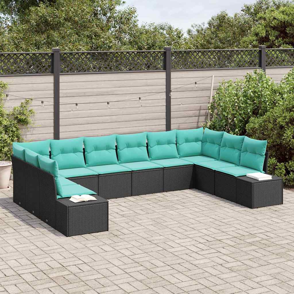 vidaXL Tuinbankenset 10 st 9-Aantal zitplaatsen Bruin en Rood