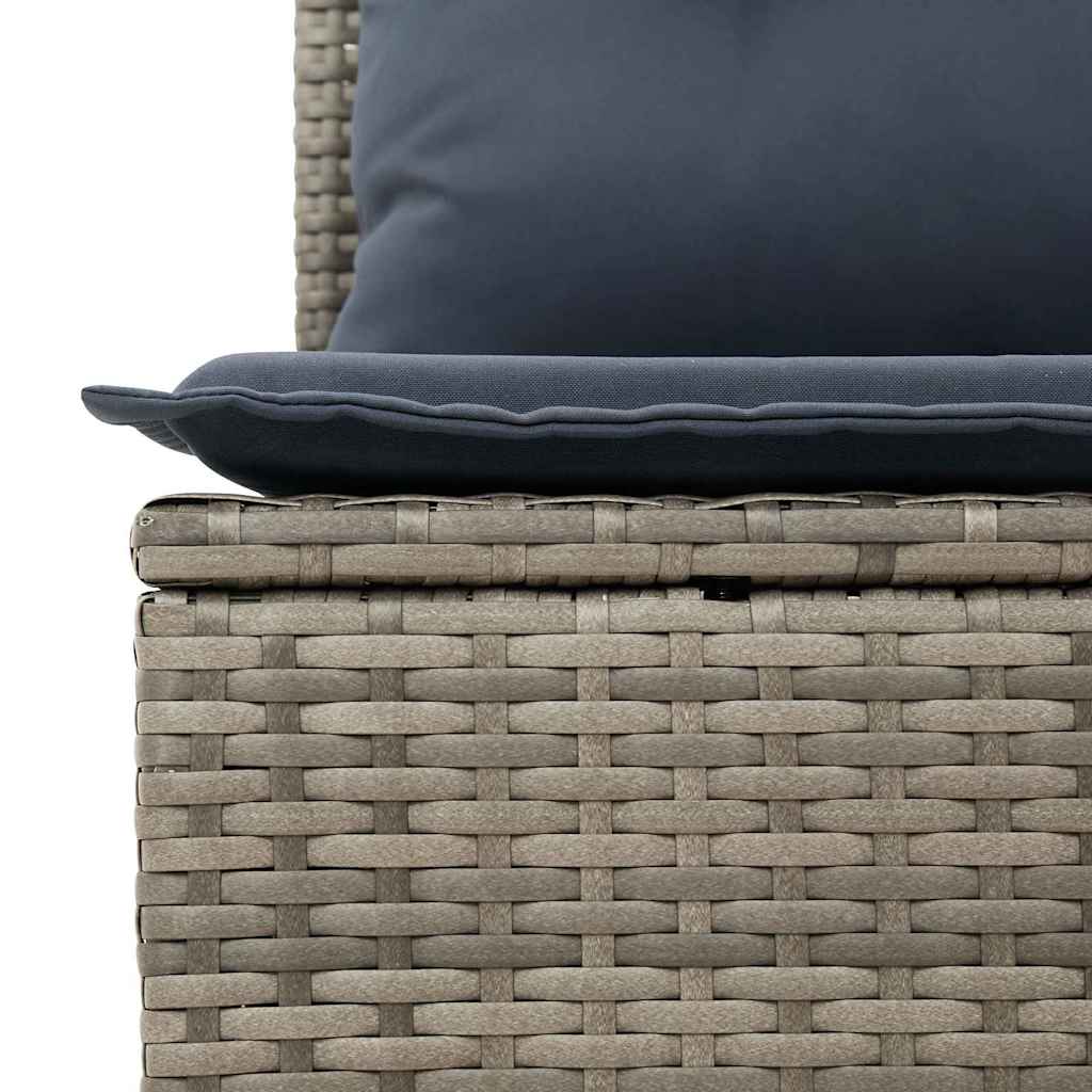 vidaXL Tuinbankenset met opslag 5 pcs Grijs en Marineblauw poly rattan