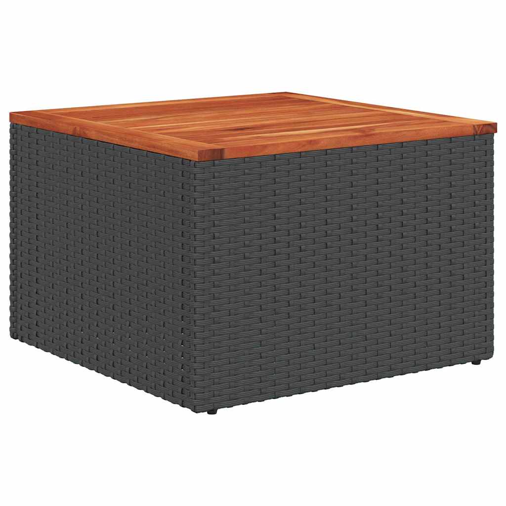 vidaXL Tuinbankenset met opslag 6 pcs Zwart en Turquoise poly rattan