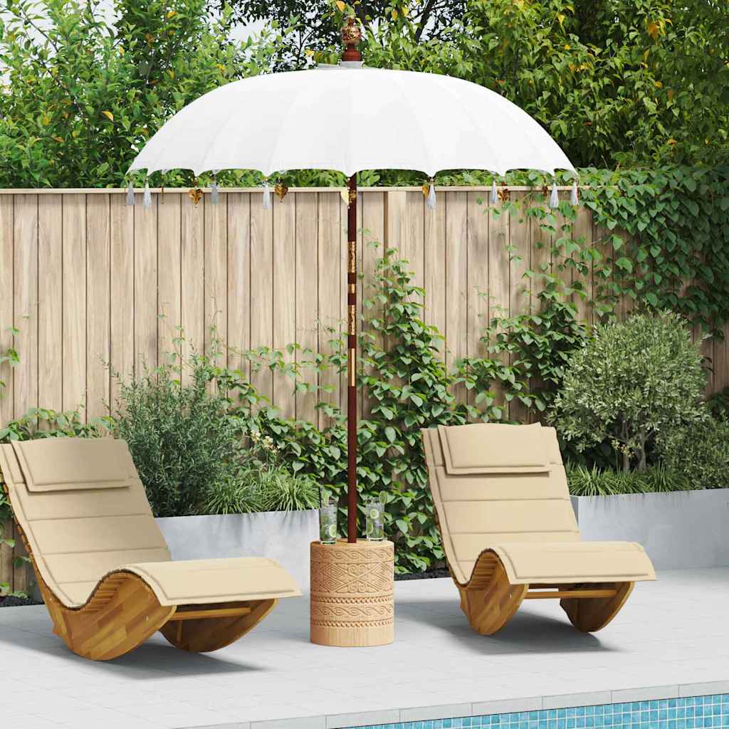 Balinese Parasol Crème 180-190 cm Katoen, massief hout