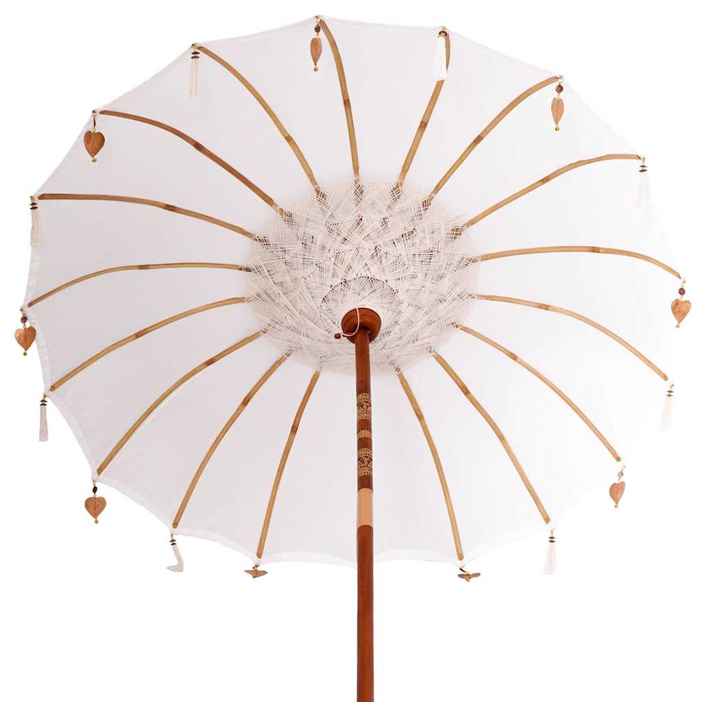 Balinese Parasol Crème 180-190 cm Katoen, massief hout