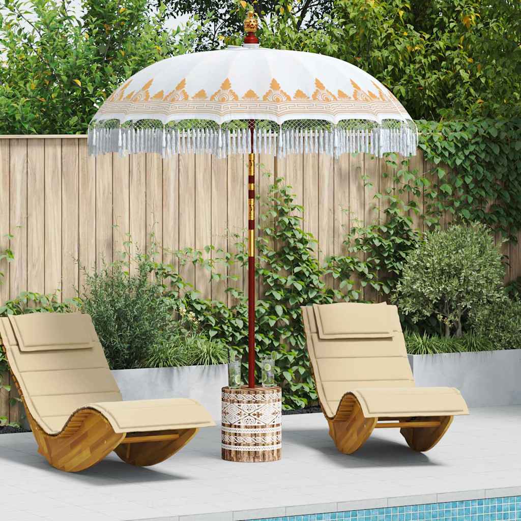 Balinese Parasol Crème 180-190 cm Katoen, massief hout