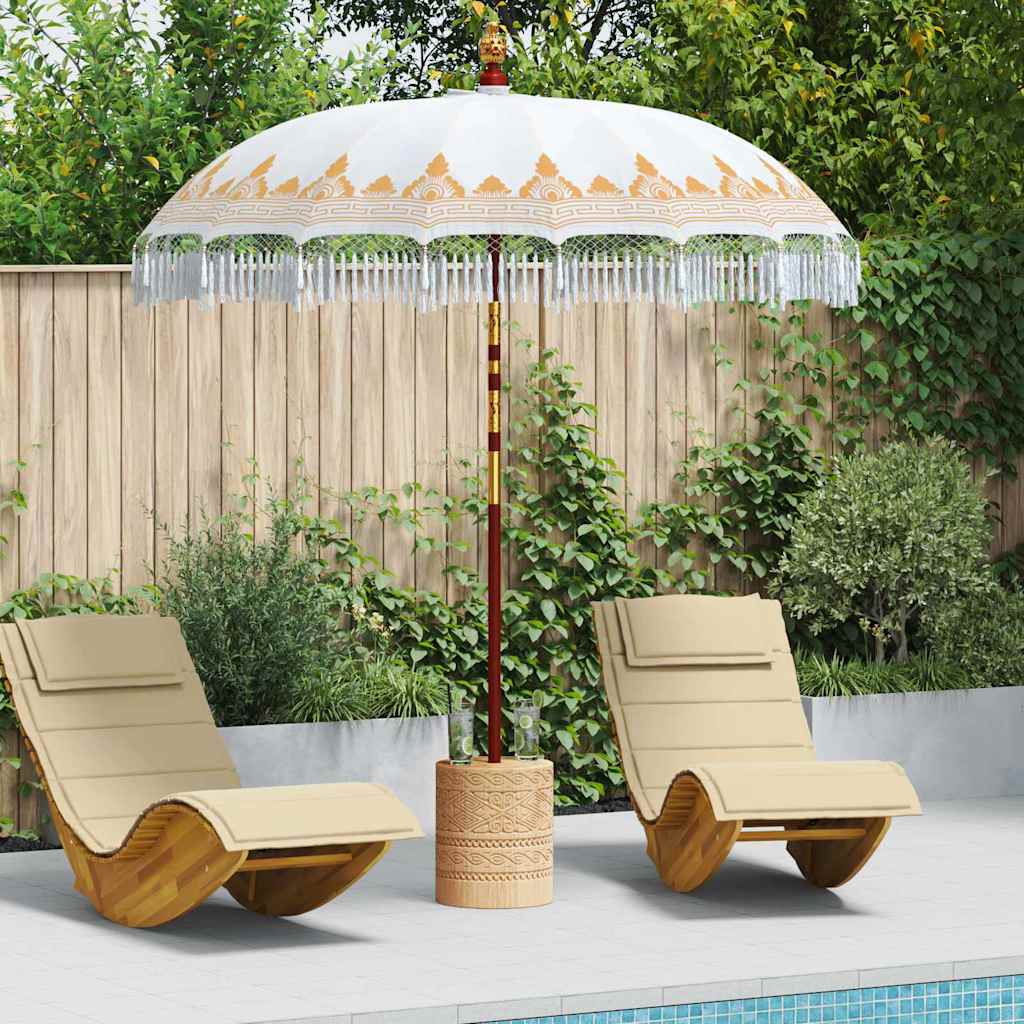 Balinese Parasol Crème 180-190 cm Katoen, massief hout